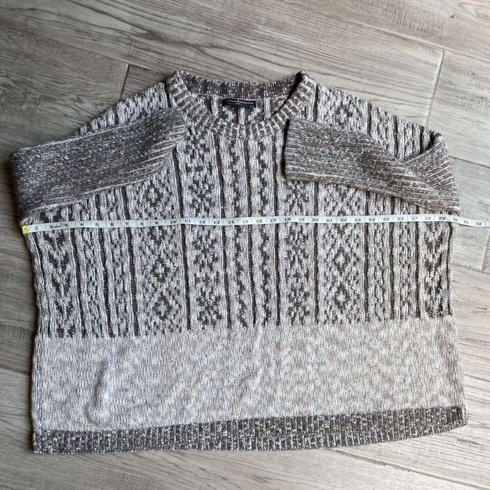 Peruvian Connection Ojito Pima Cotton Swoncho Boxy Cut Brown/Cream SZ XS/S - Picture 11 of 12